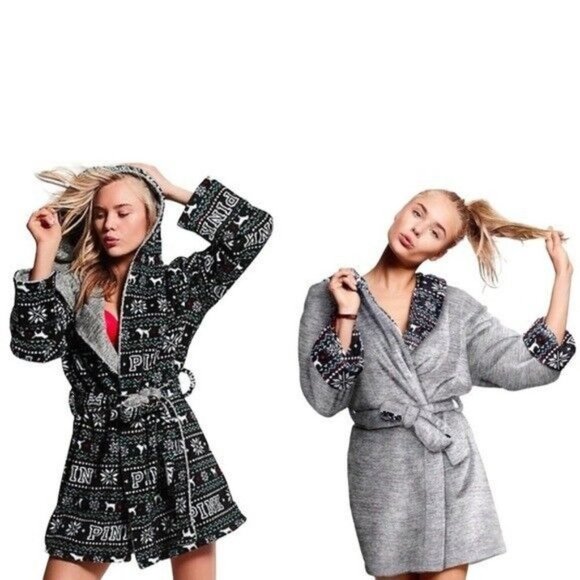 PINK Victoria's Secret Other - VICTORIA'S SECRET PINK 2016 FASHION SHOW ROBE/WRAP / LINGERIE Size M/L FAIR ISLE